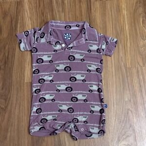 Kickee Pants Baby Boys 6-12 Months Farming Tractor Romper Outfit VGC